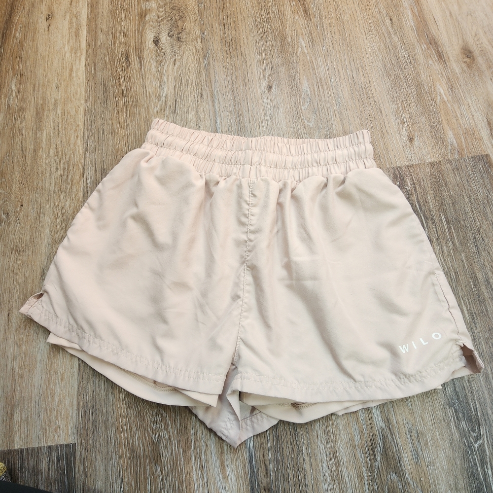 Anthropologie Wilo The Lable 2 in 1 Run Shorts Women's Cream Size Small